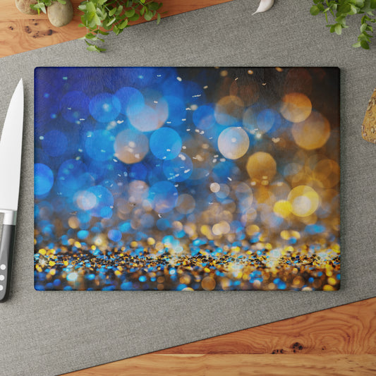 Blue and Gold Christmas Serving Board