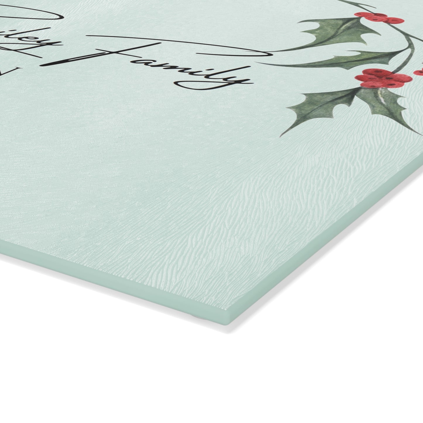 Personalized Holiday Glass Cutting Board