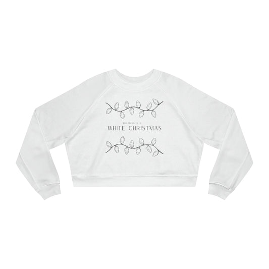 Dreaming of a White Christmas Women's Cropped Fleece Pullover