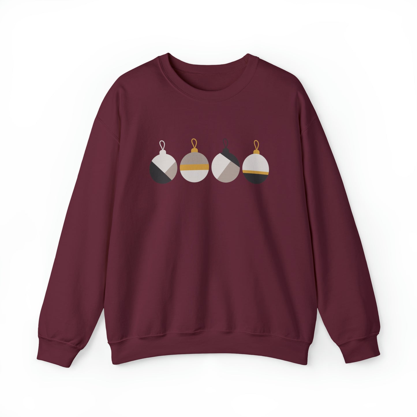 Merry Christmas Sweatshirt with Simple Bulb Ornaments