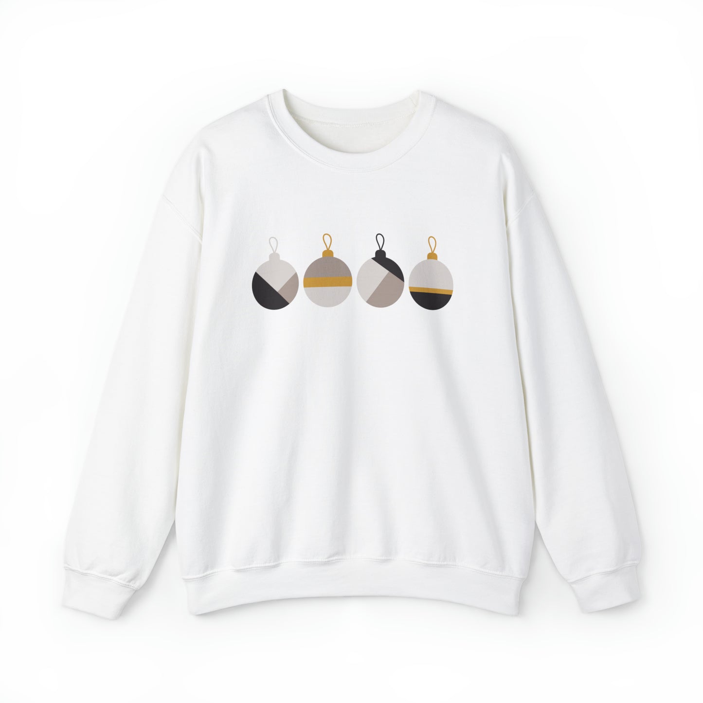 Merry Christmas Sweatshirt with Simple Bulb Ornaments