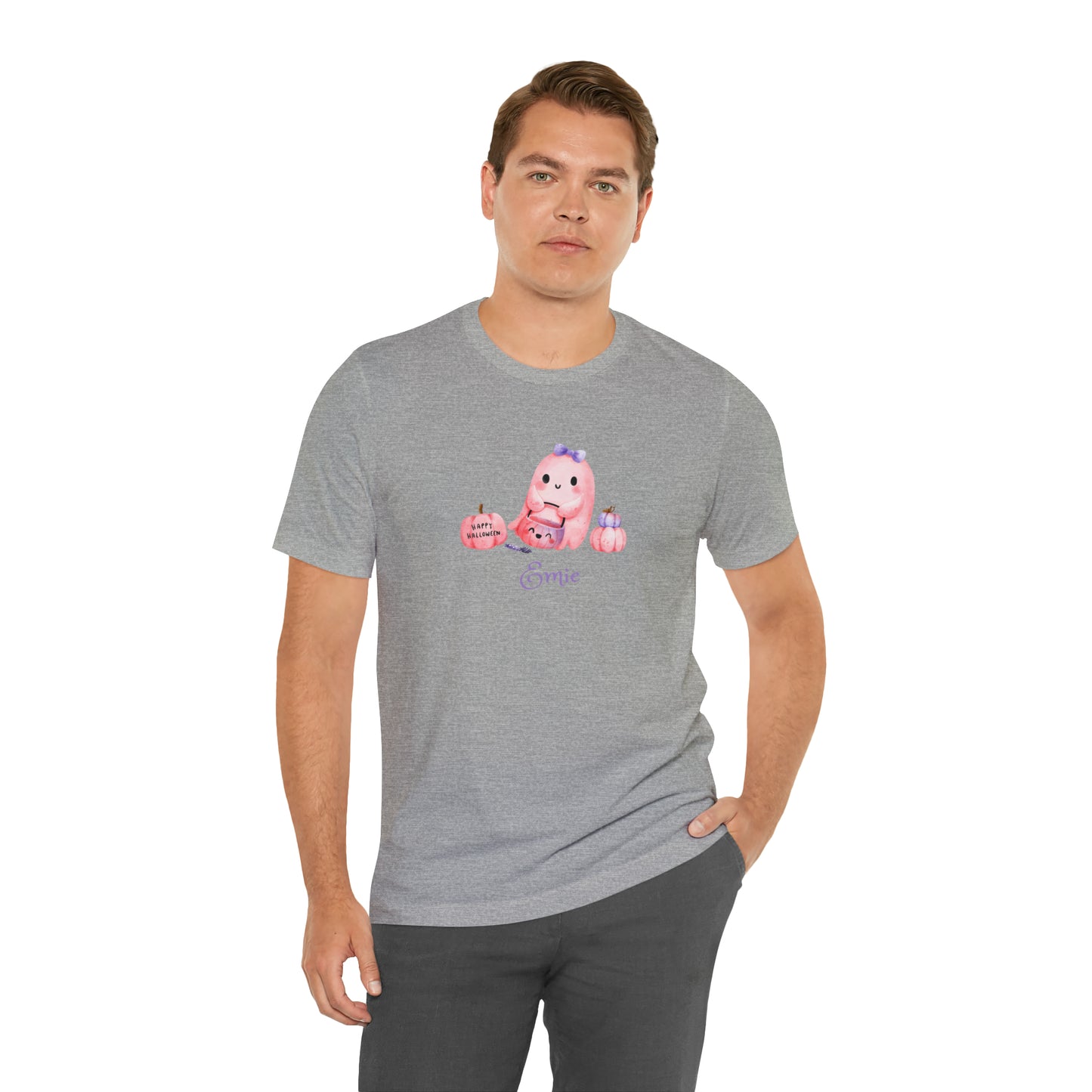 Pink Ghost Adult Personalized Halloween Tee