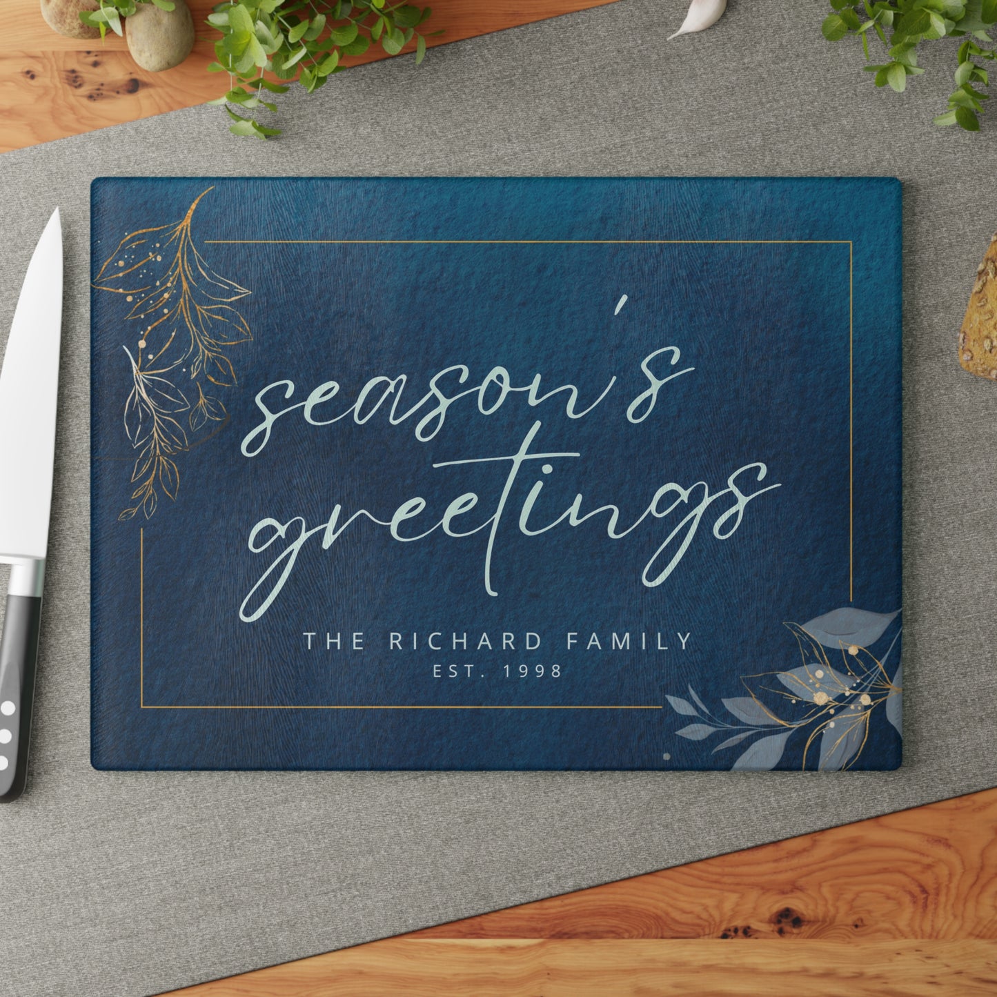 Season's Greetings Christmas Serving Board