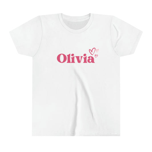 Pink Retro Personalized Youth T-Shirt