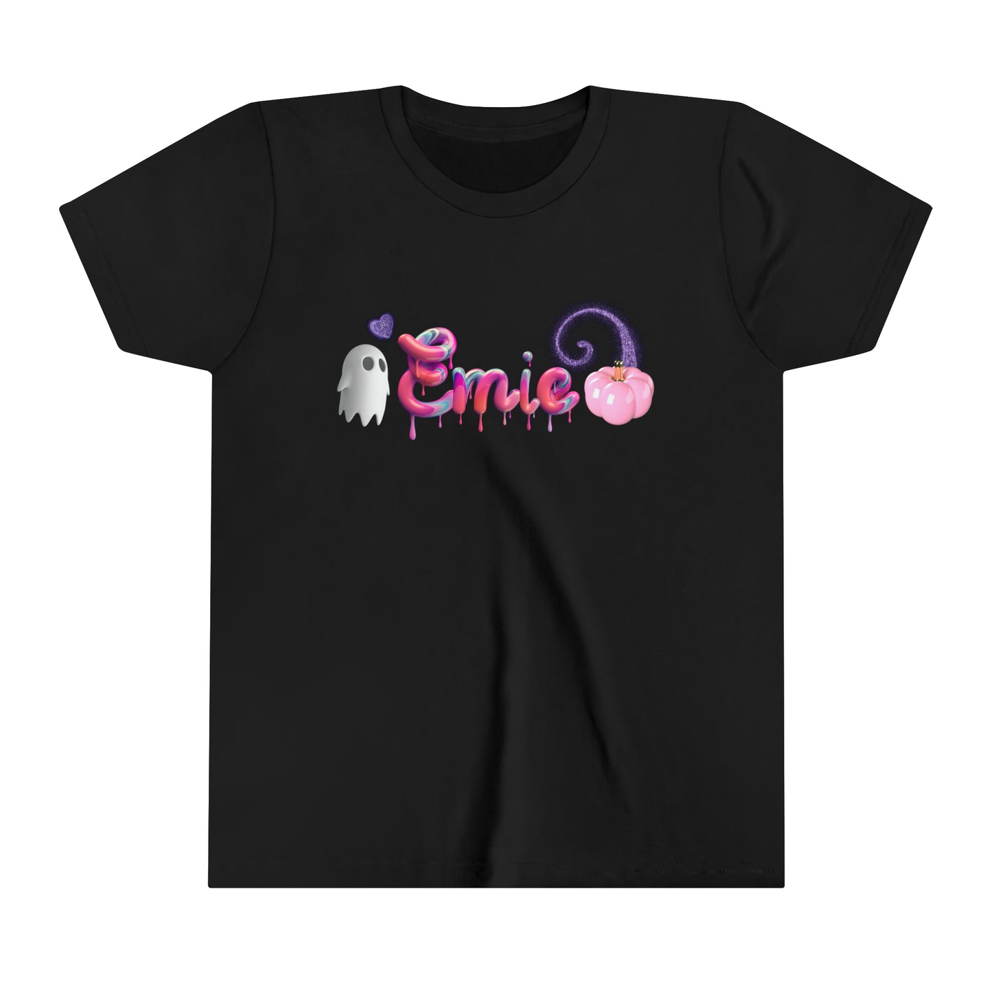 Personalized Youth Pink Paint Drip Halloween Tee