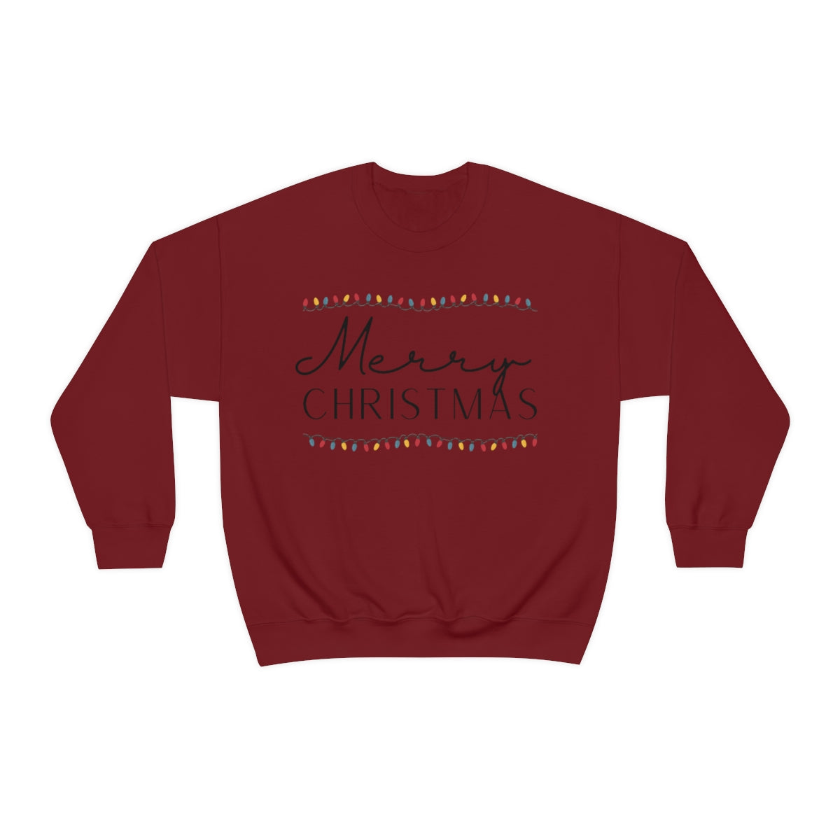 Merry Christmas Sweatshirt with Color Lights String