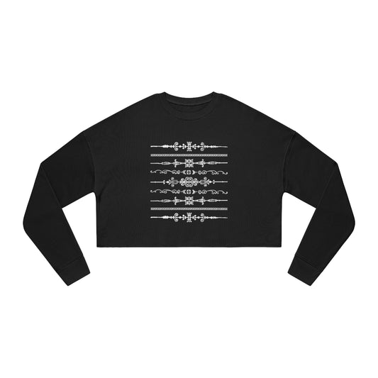 Geometric Border Cropped Sweatshirt