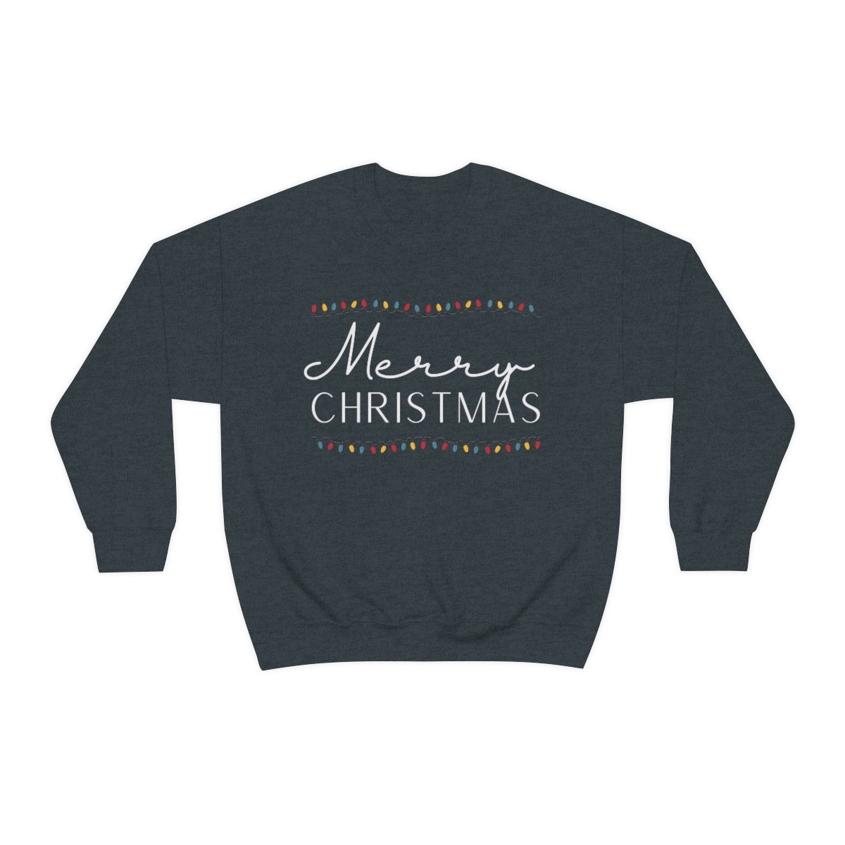 Merry Christmas Sweatshirt with Color Lights String