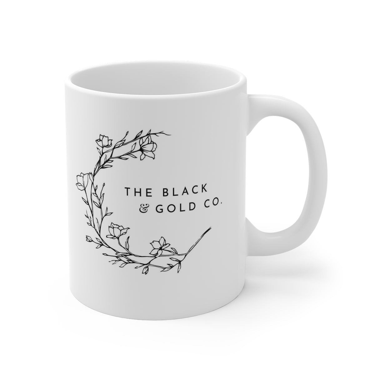The Black & Gold Co. Floral 11oz Mug