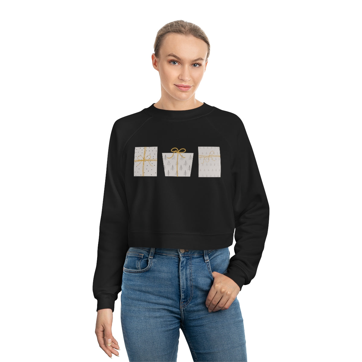 Christmas Presents Women's Cropped Fleece Pullover