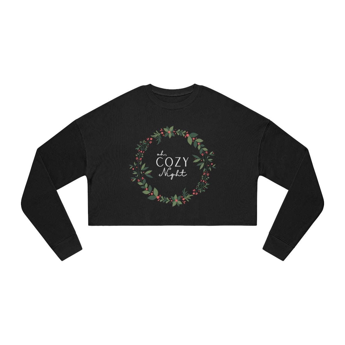 Oh, Cozy Night Cropped Christmas Sweatshirt